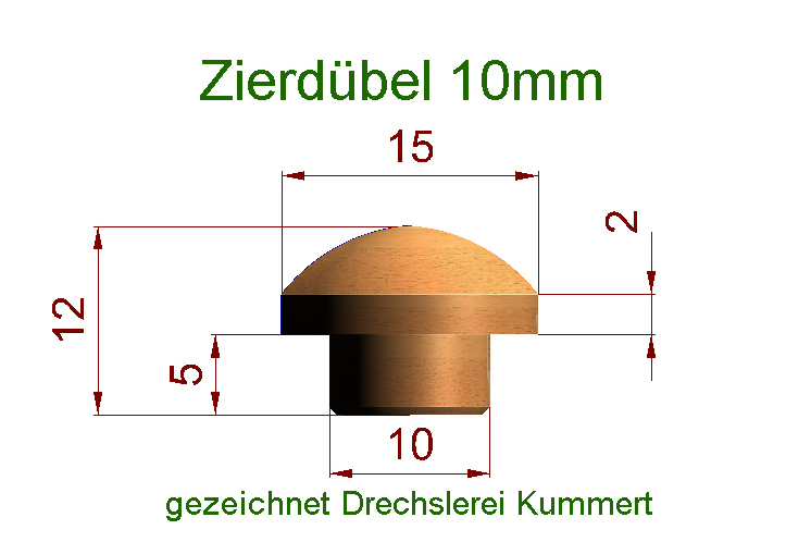 Zierdübel 10mm